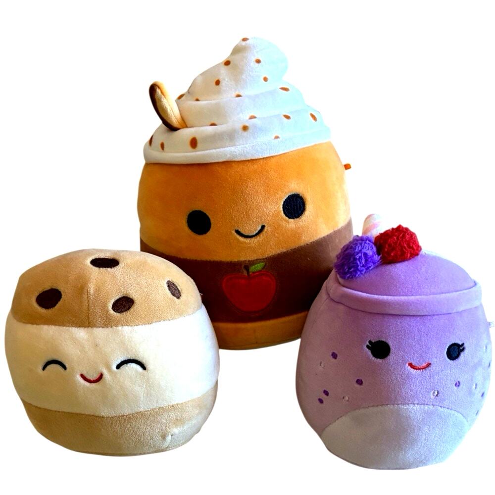 Squishmallow Food Lot 3 Pommie Apple Cider Koako Ice Cream Vie Smoothie Foodie 3